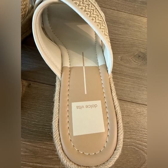 Dolce Vita Eldora Crisscross Raffia Espadrille Platform Slide Sandals Size 9.5 - Picture 11 of 12